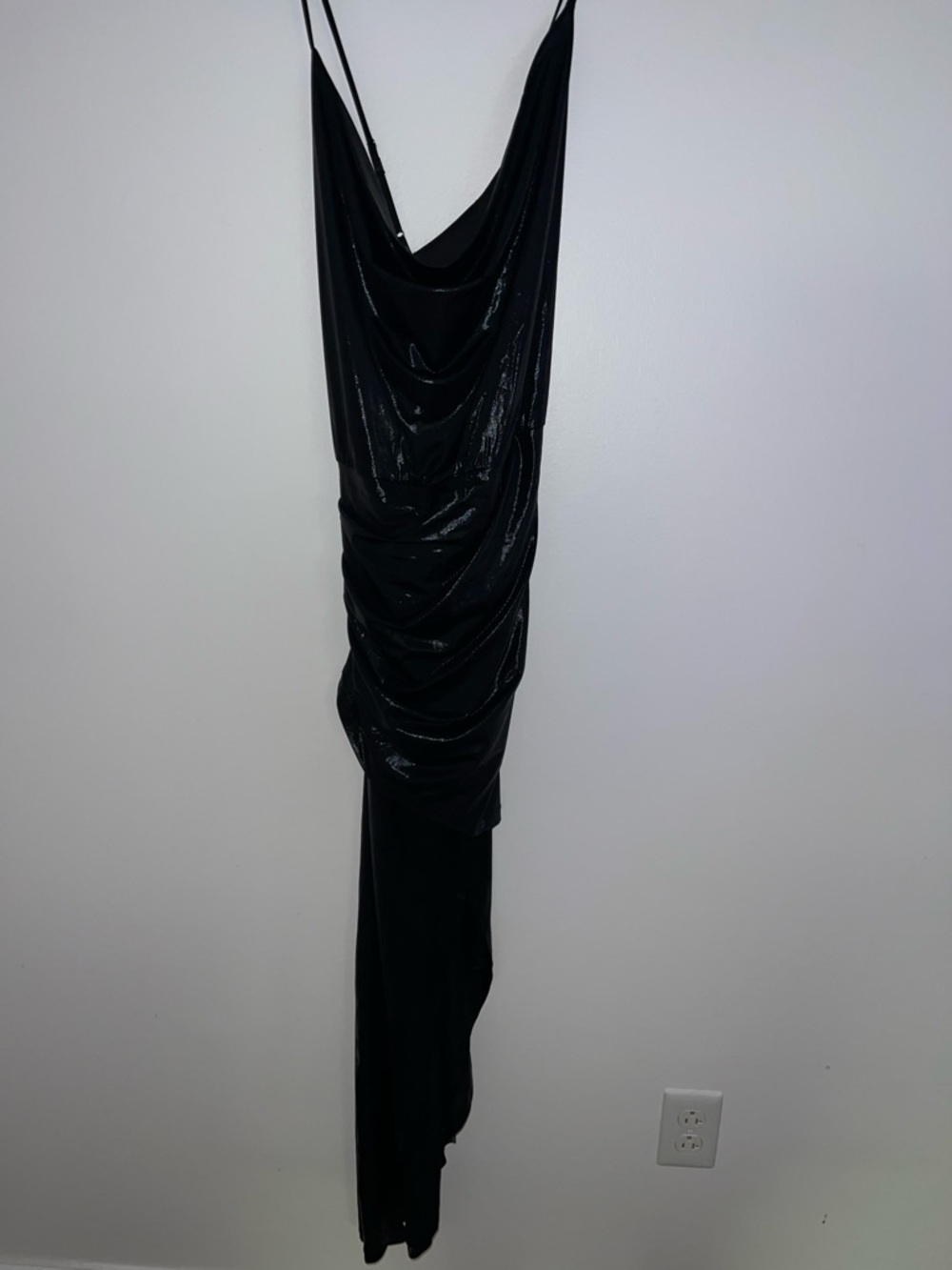 Black metallic maxi dress